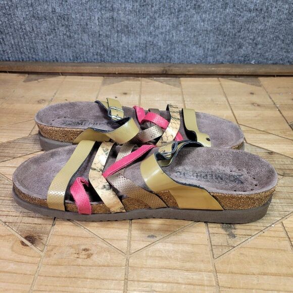 Mephisto Huleda Women's 39/ 9 US Multi Color Strappy Comfort Slide Sandals Cork - Picture 5 of 8